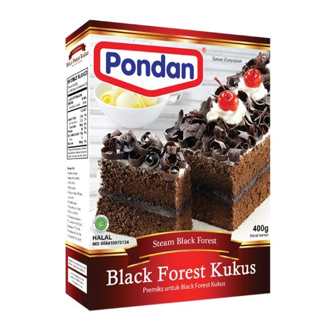 

Pondan Cake Mix Black Forest Kukus 400 Gr