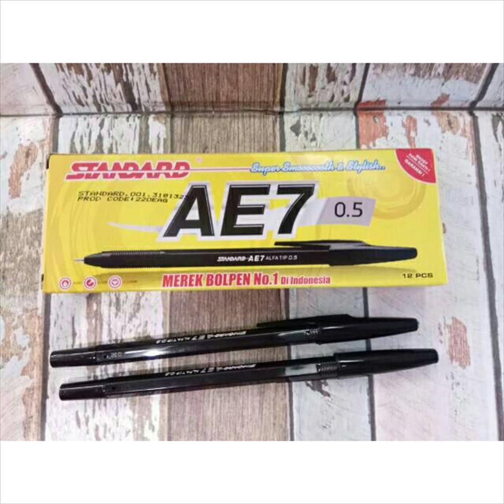 

New Bolpoin Set Pulpen Standard AE7 (12 PCS) Perlengkapan Kantor Sekolah Pens Alat tulis