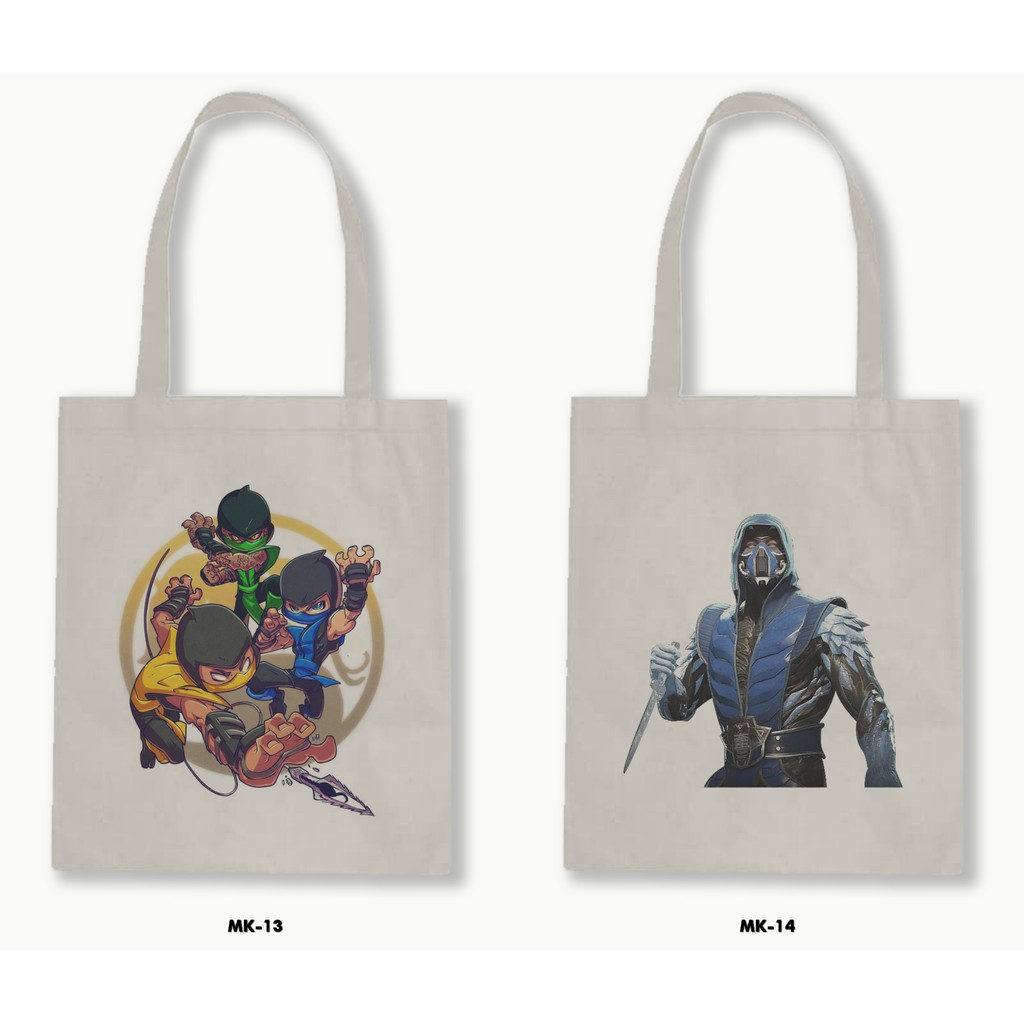 Tas Tote Bag Resleting Kanvas/Blacu  - Mortal Kombat .01