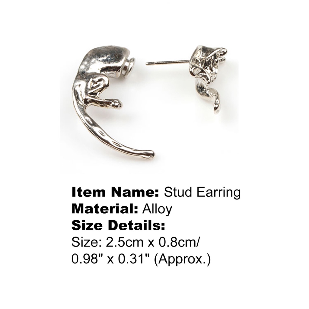 Hu Hu Hu Hu Hu Alat Bantu Pasang Kacamata♡ 1pc Anting Stud Bentuk Rubah Bahan Alloy Untuk Wanita