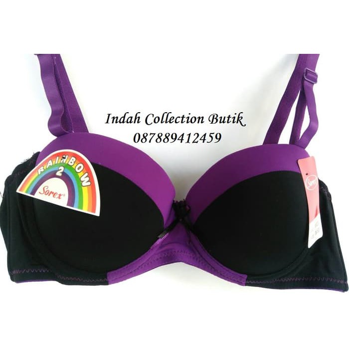 Bra Sorex Bh Sorex Setengah Cup Rainbow Murah - Navy Kuning, 34 Murah + Gratis Ongkir