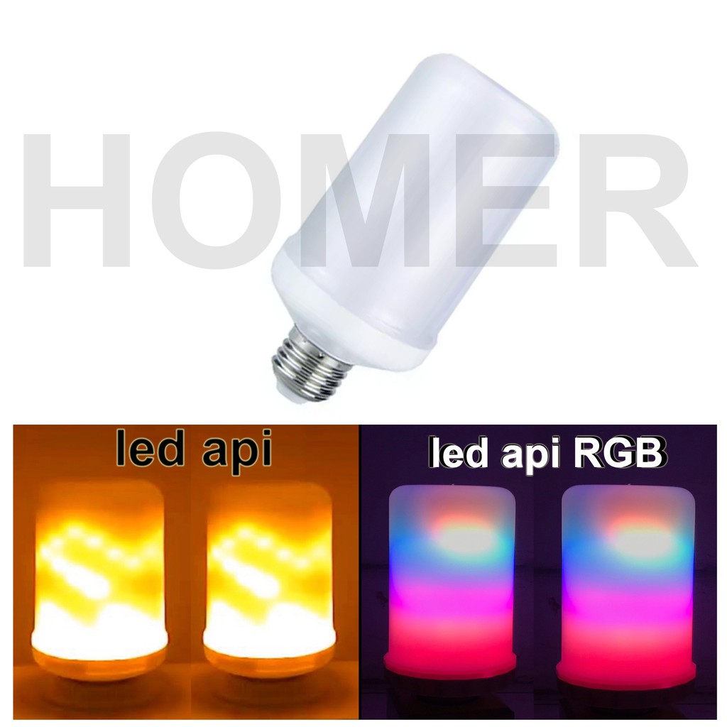 lampu LED Bohlam Fire Flame Bulb obor EFEK API 9w E27