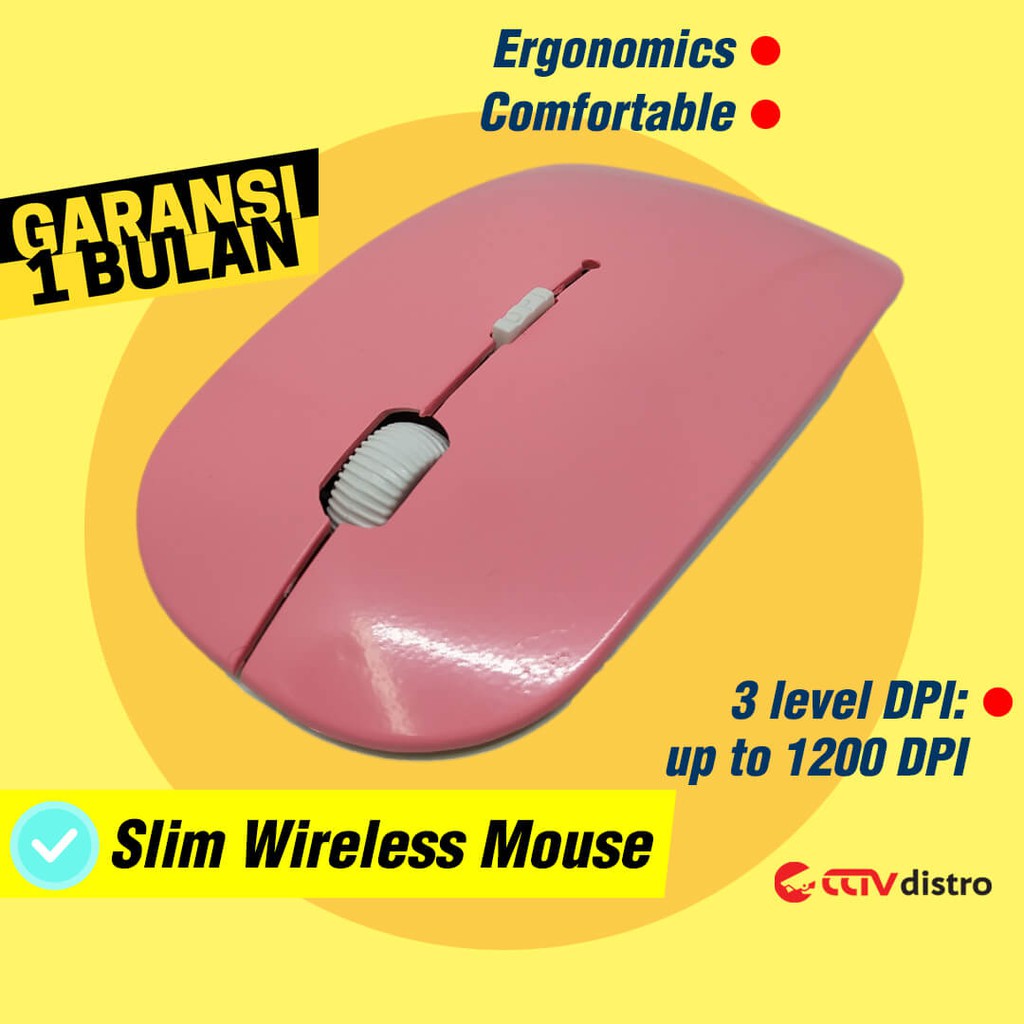 W102 Mouse Wireless Laptop Komputer Nirkabel USB 2.4GHz Portable Murah Mose Wireles Garansi 1 Bulan