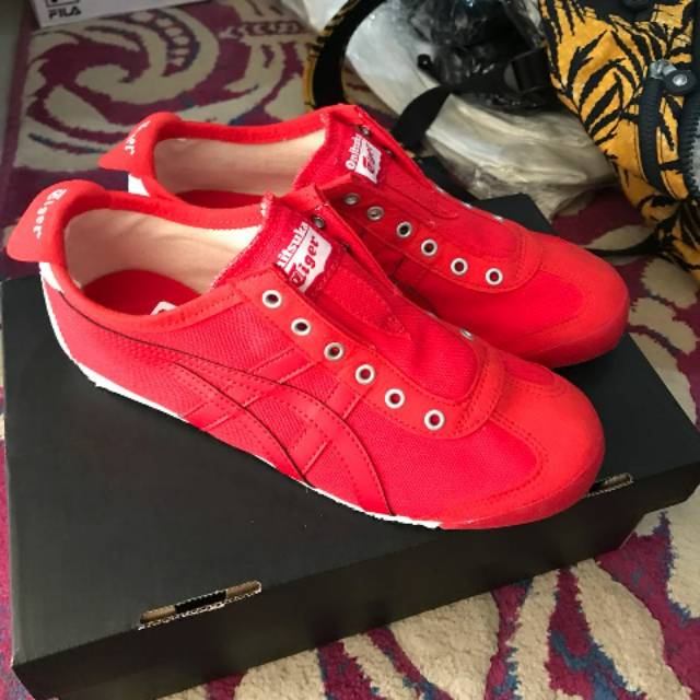 Onitsuka Tiger Slip On Full Red Merah Original
