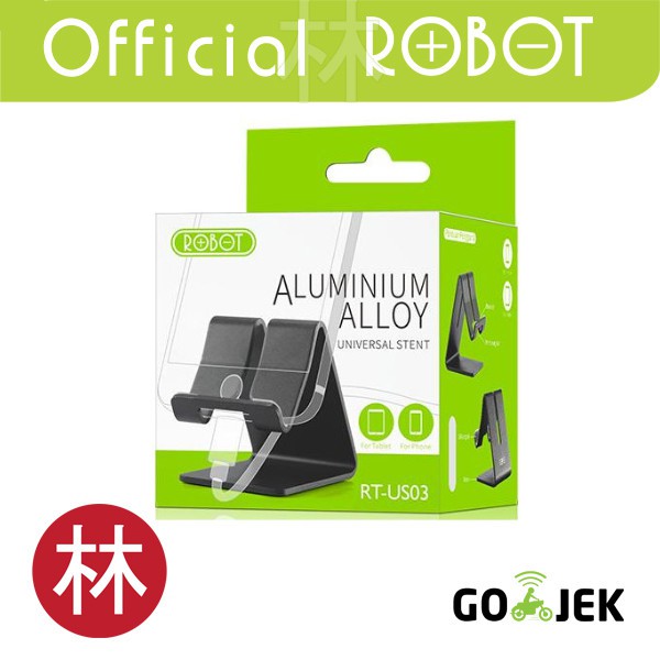 Robot RT-US03 Aluminium Alloy Phone Stent/Tablet Bracket Black