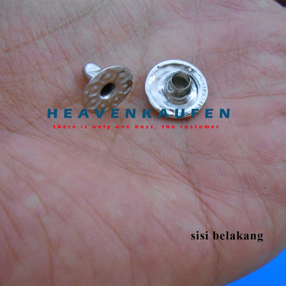 Paku Keling Rivet Centang/Gepeng Nikel Silver 12 mm Harga Per Pack isi 50 pasang