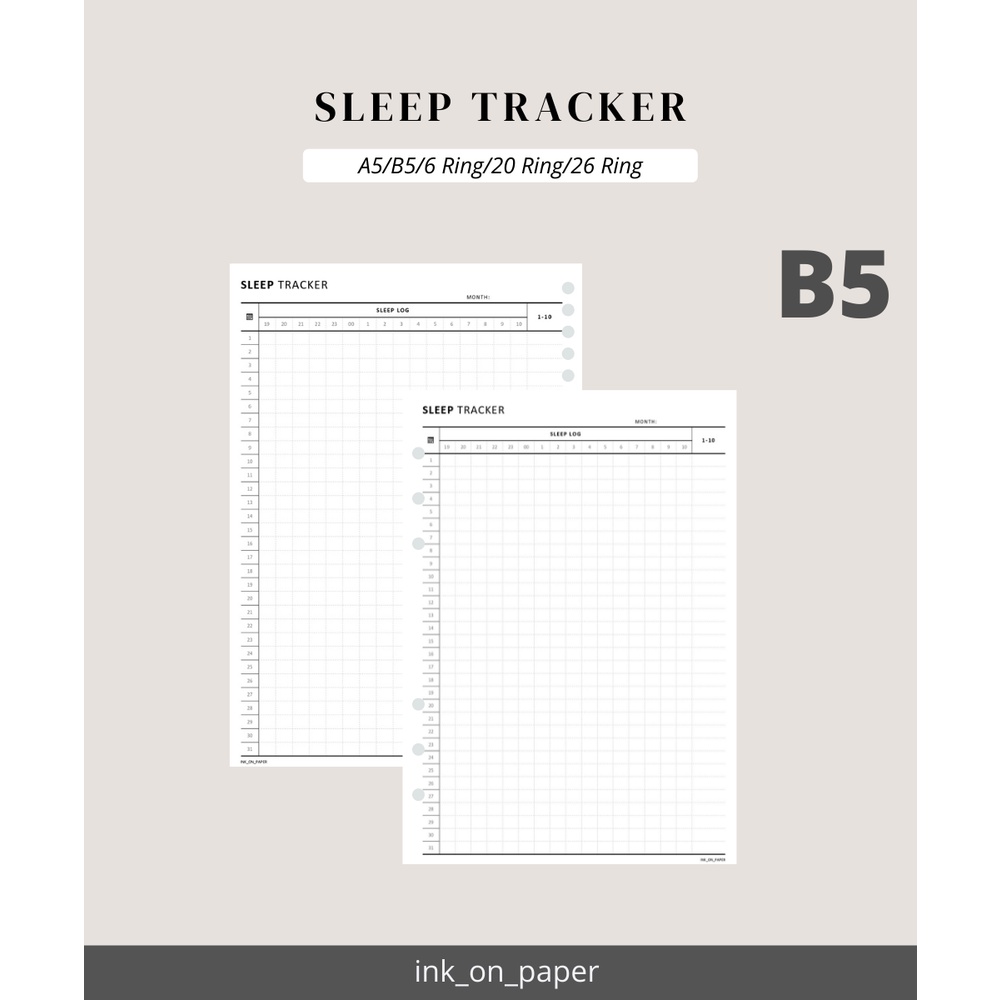 

B5 - Planner, Sleep Tracker by INK_ON_PAPER