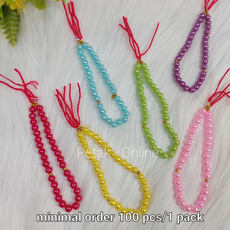 100 Pcs, Tasbih Mutara Plastik Kecil Kemasan Plastik