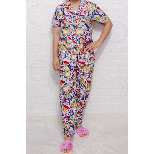 Baju Tidur Piyama Wanita Motif Dora Pajamas Katun  / Baju Tidur setelan Wanita CP JUmbo  Terbaru Bigsize Kekiniaan