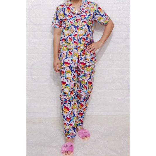 Baju Tidur Piyama Wanita Motif Dora Pajamas Katun  / Baju Tidur setelan Wanita CP JUmbo  Terbaru Bigsize Kekiniaan