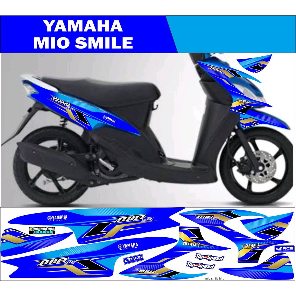 STRIPING YAMAHA MIO SMILE BIRU  VARIASI RACING