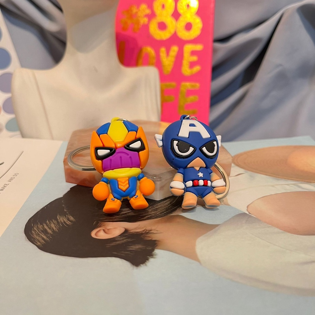 GANTUNGAN KUNCI SUPER HERO CAPTAIN AMERICA DAN THANOS SPESIAL EDITION KEYCHAIN MOTOR ATAU TAS KARAKTER AVENGERS LUCU IMUT BISA GROSIR DAN COD HARGA TERMURAH