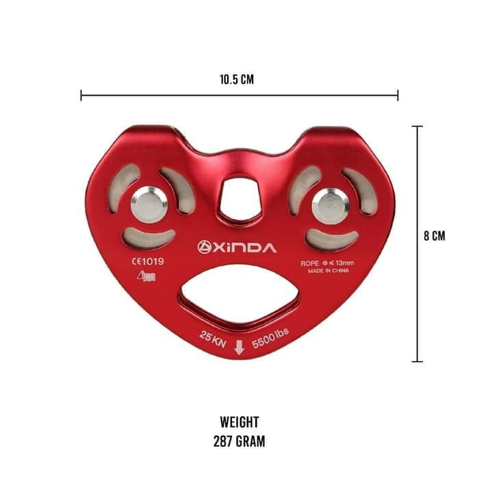 Double Pulley Q9676 Xinda Katrol Safety Pengaman Survival Rescue Rope