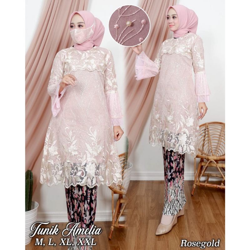 (COD) KEBAYA TUNIK AMELIA / SETELAN KEBAYA MODERN / KEBAYA PESTA / KEBAYA WISUDA / KEBAYA TULLE / KE