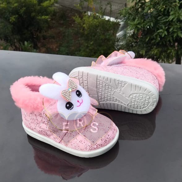 TOKOERS SNP06 Sepatu Pesta Anak Perempuan Bunyi Cit Cit Umur 1 - 6 tahun / Sepatu Boot Boneka Kelinci