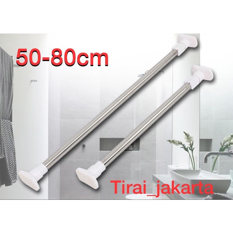 tiang gantungan flexible tanpa paku/ tiang horden / tiang jemuran / tiang serbaguna kamar mandi toilet dapur jendela gordeng/ tongkat fleksibel/ pipa tiang gorden/ tongkat kolong dapur stainles / tiang fleksibel stainles/ tongkat fleksibel stainles