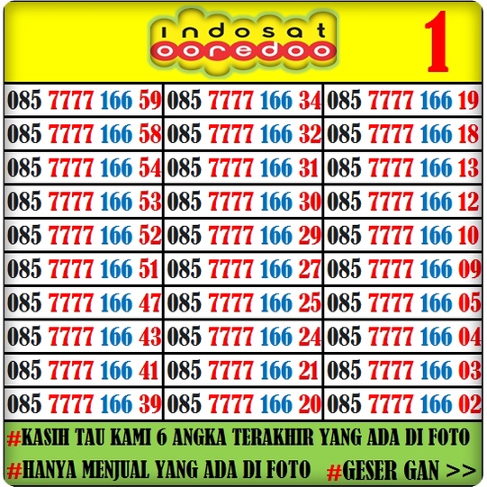 NOMOR CANTIK INDOSAT IM3 Oredo  KWARTED 7777