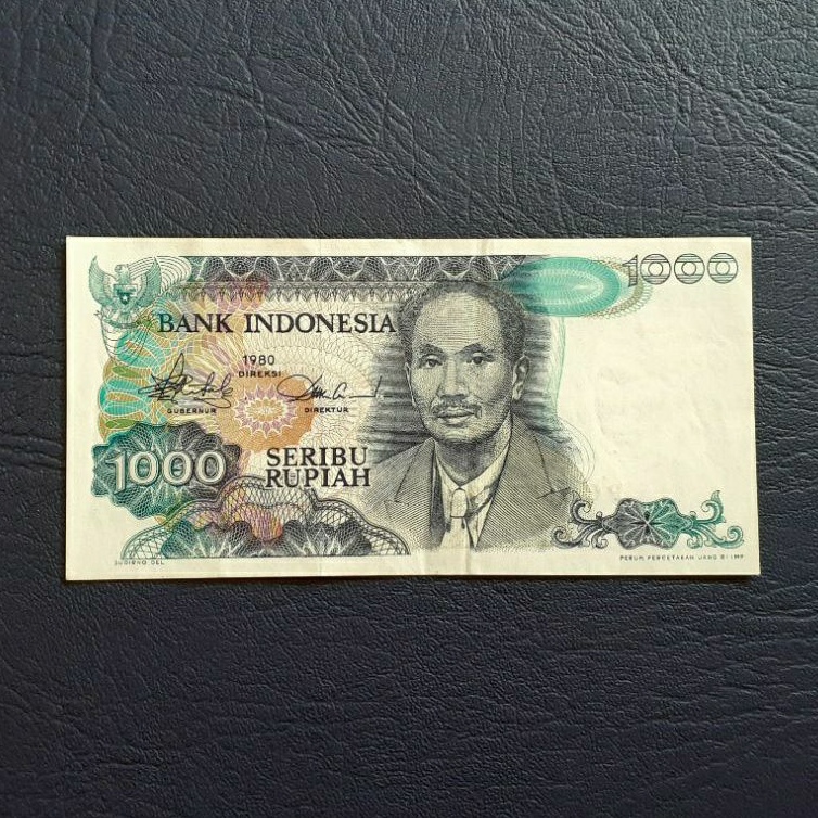 Uang kuno kertas 1000 Rupiah Sutomo tahun 1980