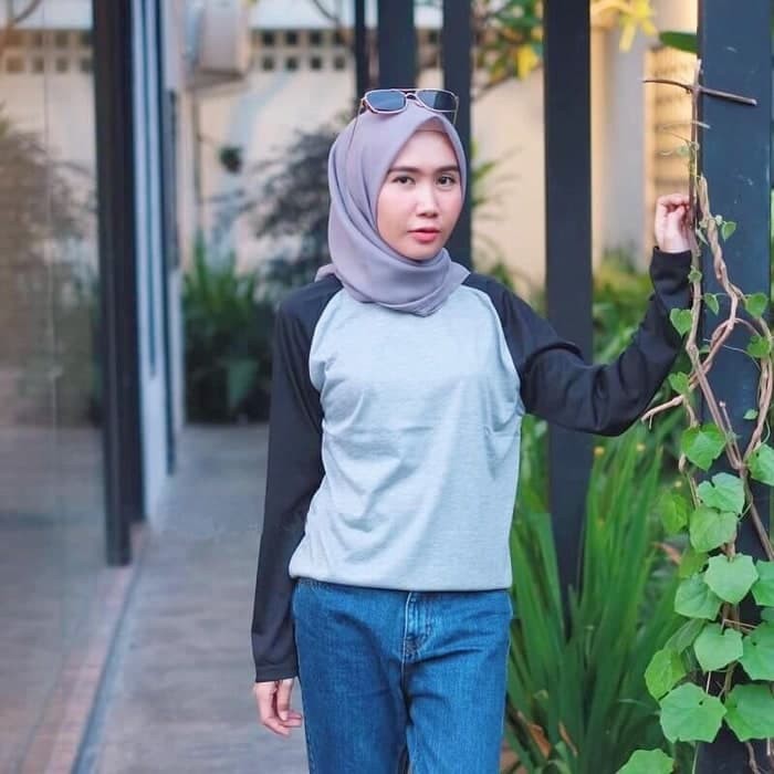 DASAR MISTY UNISEX PANJANG KAOS RAGLAN LENGAN PANJANG CEWEK/COWOK