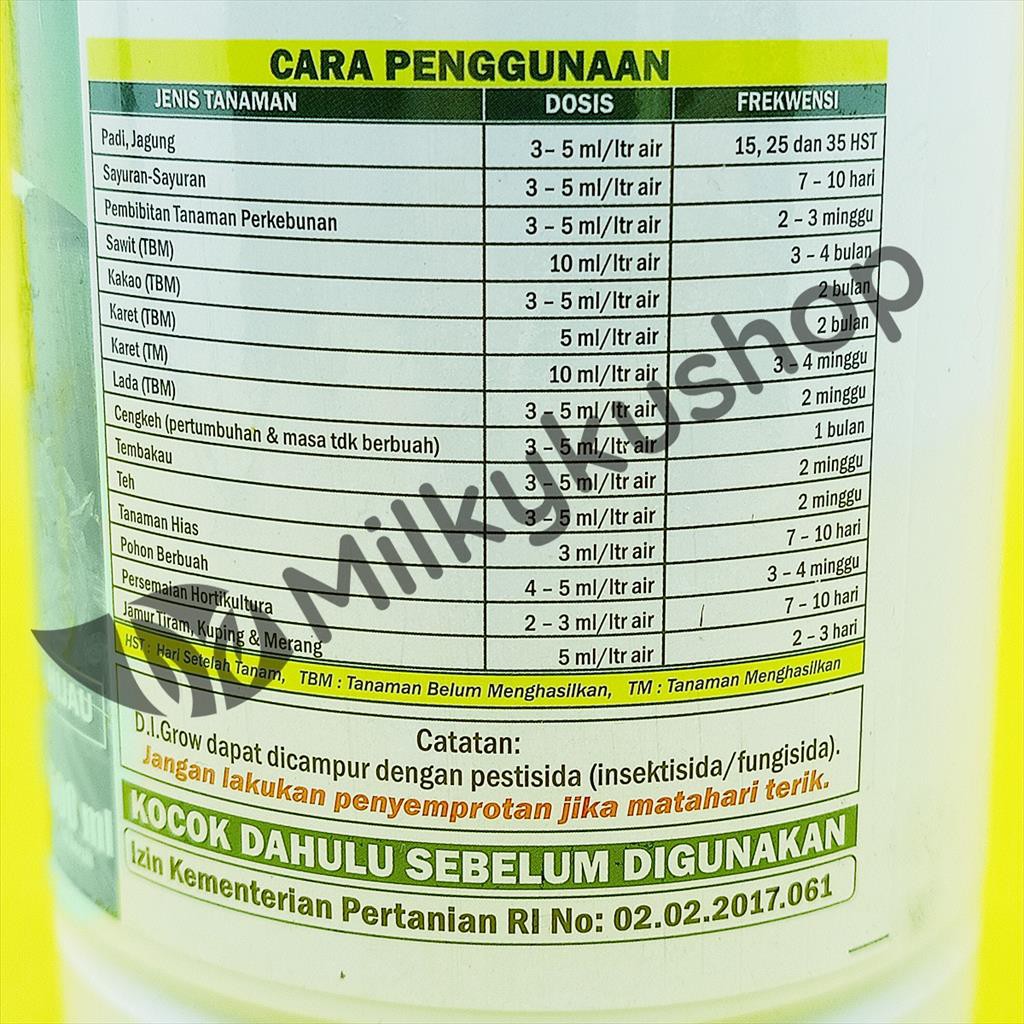 PUPUK ORGANIK PLUS DI GROW HIJAU 500 ML CAIR DIGROW