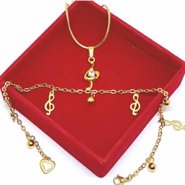 Set Perhiasan Nada Music Titanium ANTI KARAT SELAMANYA PGM PT33