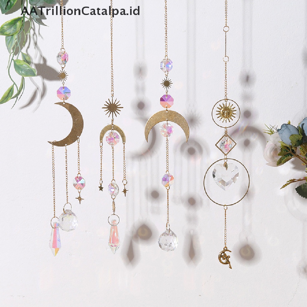 (AATrillionCatalpa) Alat Penangkap Cahaya Matahari Kristal Prisma Pelangi Diy