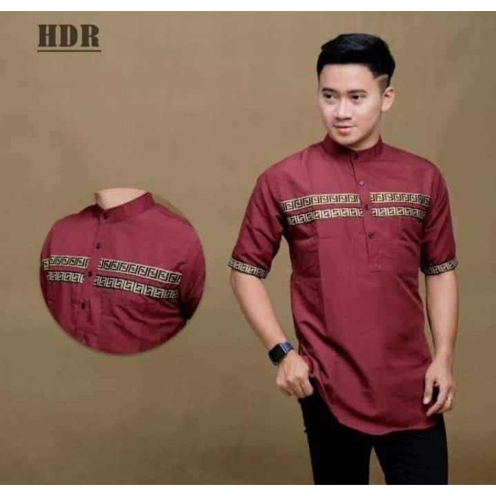 Baju Koko Kurta FF Lengan Pendek Pria Cowok Bahan Katun Toyobo Adem Bisa Bayar Ditempat COD