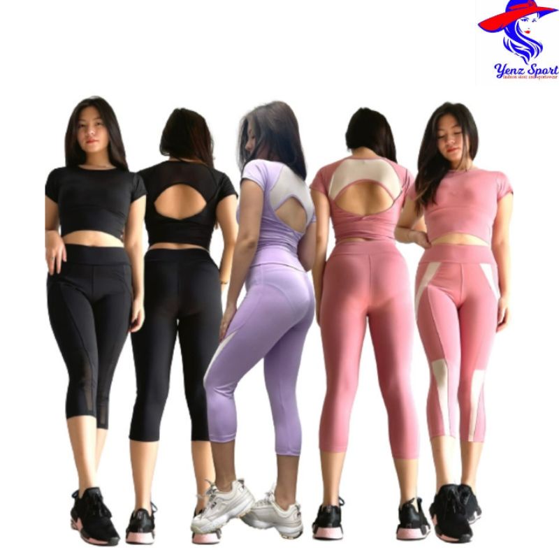 SETELAN BAJU SENAM AEROBIC SET CROP SEXY TILE BAJU ZUMBA BAJU YOGA BAJU FITNES BAJU GYM