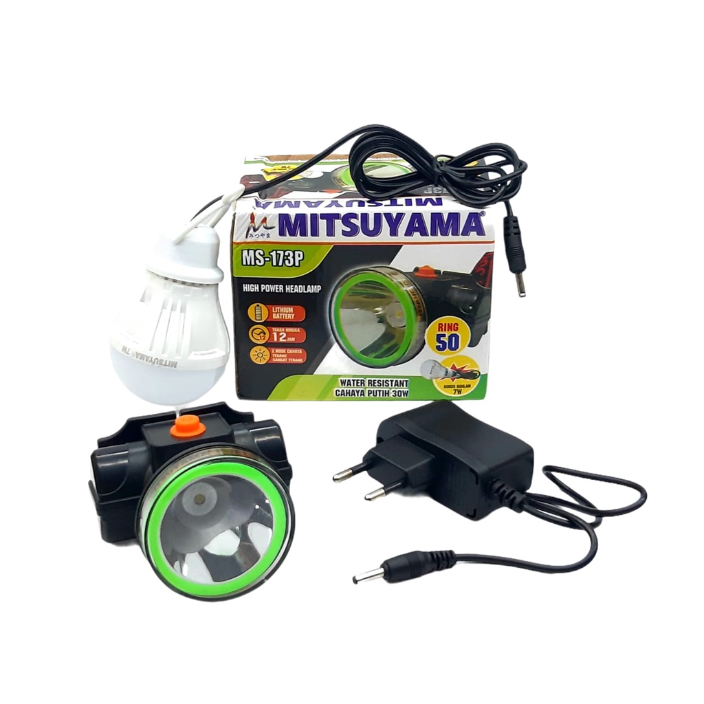 Senter Kepala LED Super Terang Tahan Air Plus Bohlam Gantung MS-173P