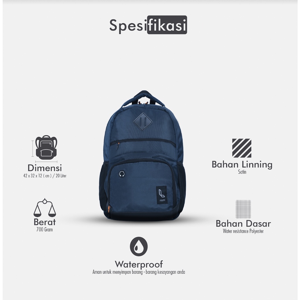 SPLENDIDO NAVY |ManNeedMe x URBAN| Tas Ransel Pria Wanita Tas Punggung ORIGINAL