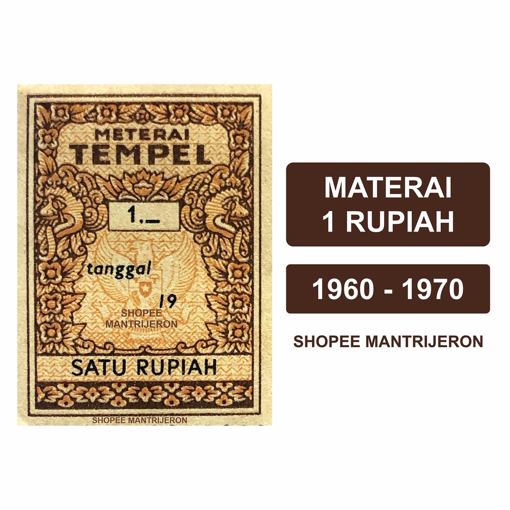 

Materai 1 Tahun 1960-1970 Meterai Tempel Satu Rupiah Lama Kuno Jadul Asli Original Kantor Pos