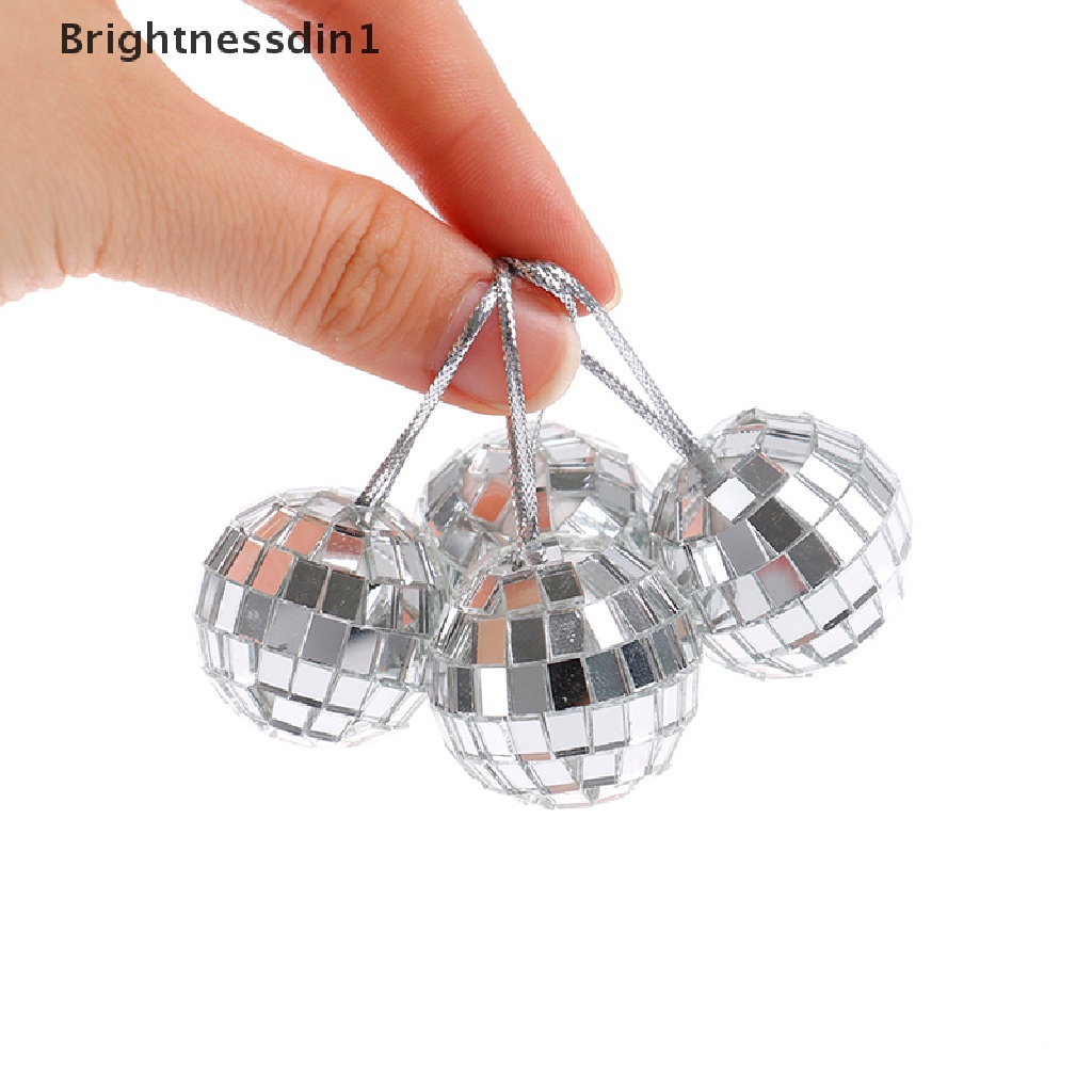 Ornamen Bola Disko Cermin Mini 2-8cm Untuk Dekorasi Pohon Natal