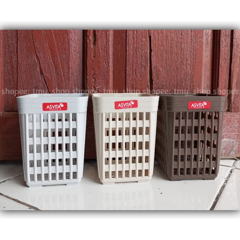 Tempat sendok garpu / alat tulis / plastik ASVITA GINZA Cutlery warna coklat tua coktu milo silver abu muda ginza hawaii minimalis dekorasi ATK pot anggrek tanaman unik-1