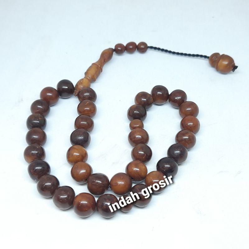 TASBIH KAOKA COKLAT POLOS 8MM 33BUTIR ASLI