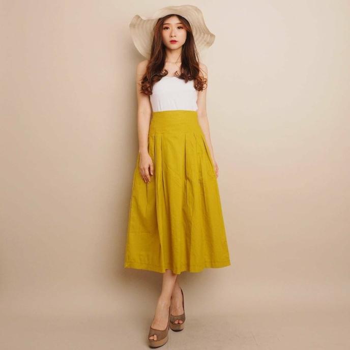 Rok Wanita / Bawahan Wanita / YOVITA SKIRT / Skirt Bahan Linen Uniqlo