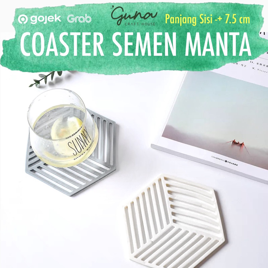Coaster Semen Manta 15 cm - Tatakan Gelas Semen - Tatakan Pot Unik - Tatakan Piring Dekorasi Rumah