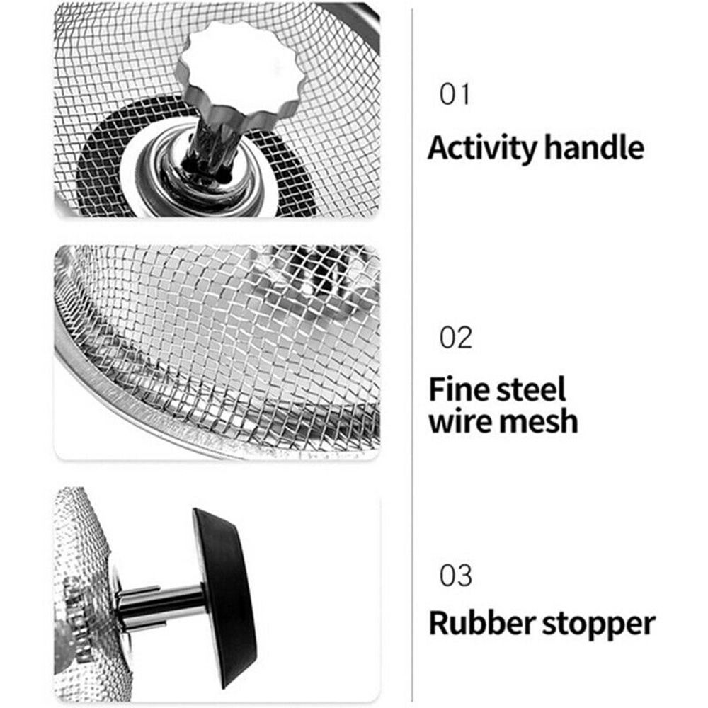 【COD Tangding】 Saringan Saluran Pembuangan Air Wastafel Dapur Bahan Stainless Steel