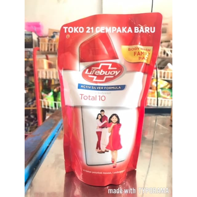 (Ori) Lifebuoy TOTAL 10 Refill 450 ml Sabun Mandi Cair Lifebouy MERAH 450ml  Termurah