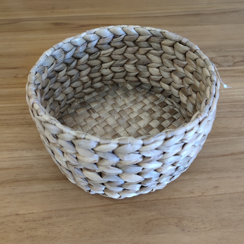 AKN88 - Keranjang Tray Mini Pot Bulat Ceper Kecil Enceng Gondok - 20x20x11cm