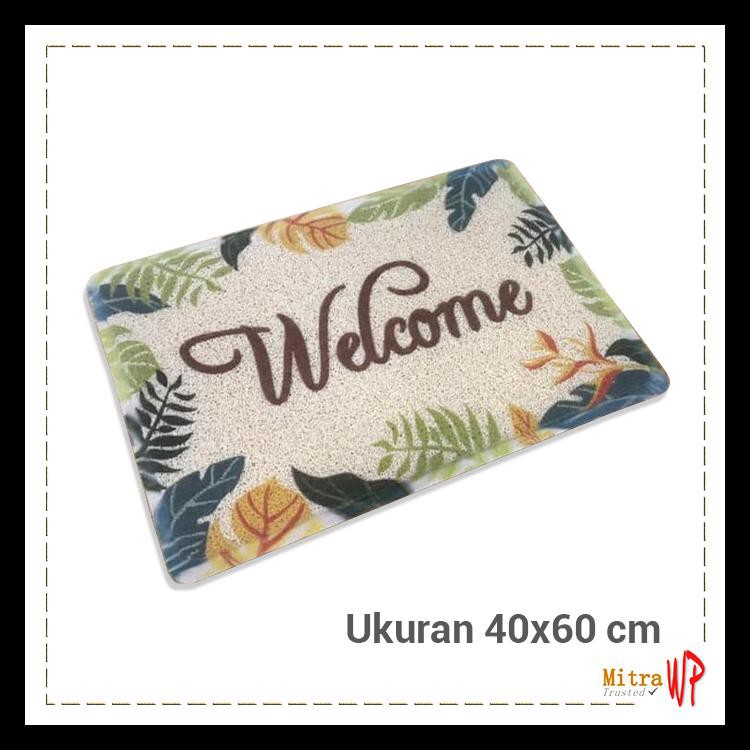 Keset Bihun Welcome - Keset Anti Licin Motif Welcome - Welcome Bunga 1 Terlaris