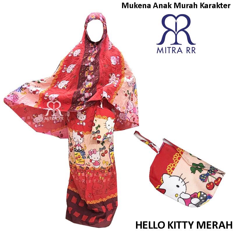 Mukena Anak Kartun Karakter Hello Kitty/ Mukena Anak 7-10 Tahun Murah Halus Adem