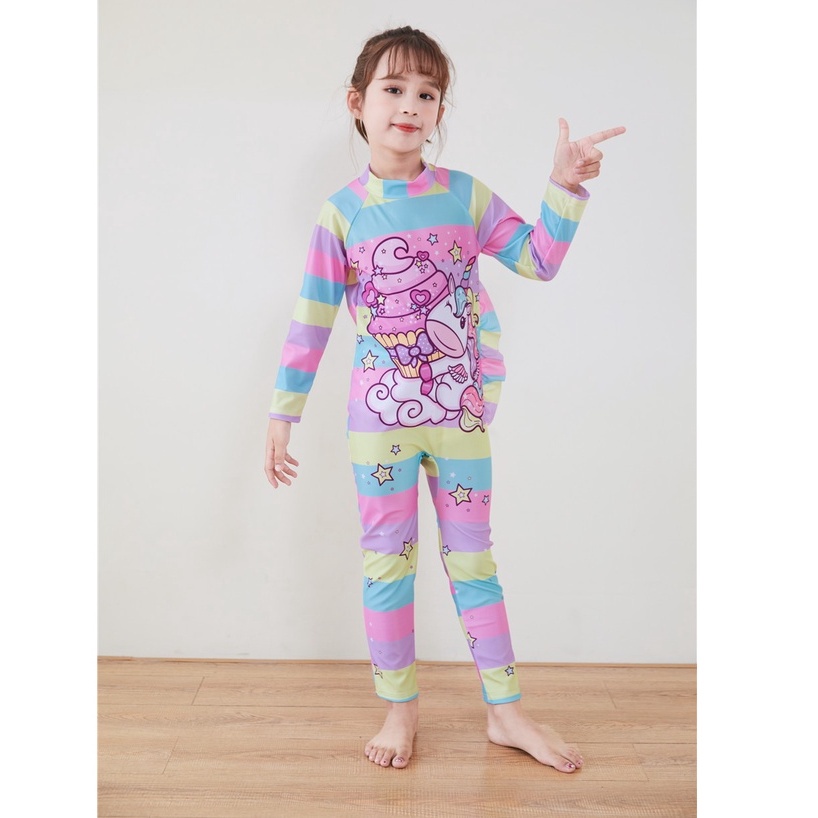 CHUBBI 8 Baju Renang Import Anak Laki Perempuan One Piece Lengan Panjang