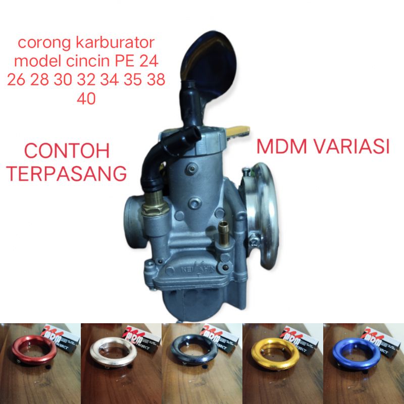 Velocity Corong Karburator Karbu cincin Donat slim PE PWK PWL uk 24 26 28 30 32 34 35 38 mm