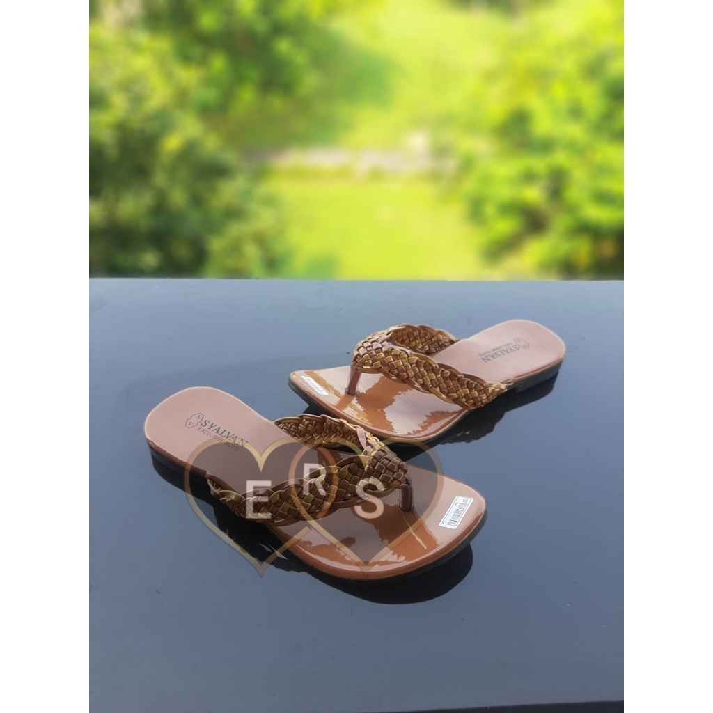 TOKOERS SDPD09 Sandal Wanita Perempuan Sandal Teplek Jepit - Motif Rajut