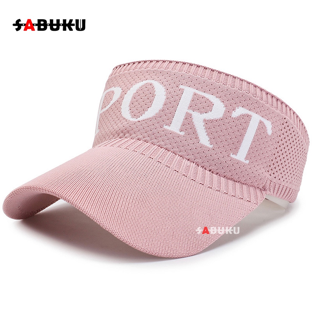 Topi Wanita Knit Visor Sports Baseball Cap Topi Olahraga Rajut Katun Senam Pantai Topi Olahraga Sun Visor Hat Sport -230