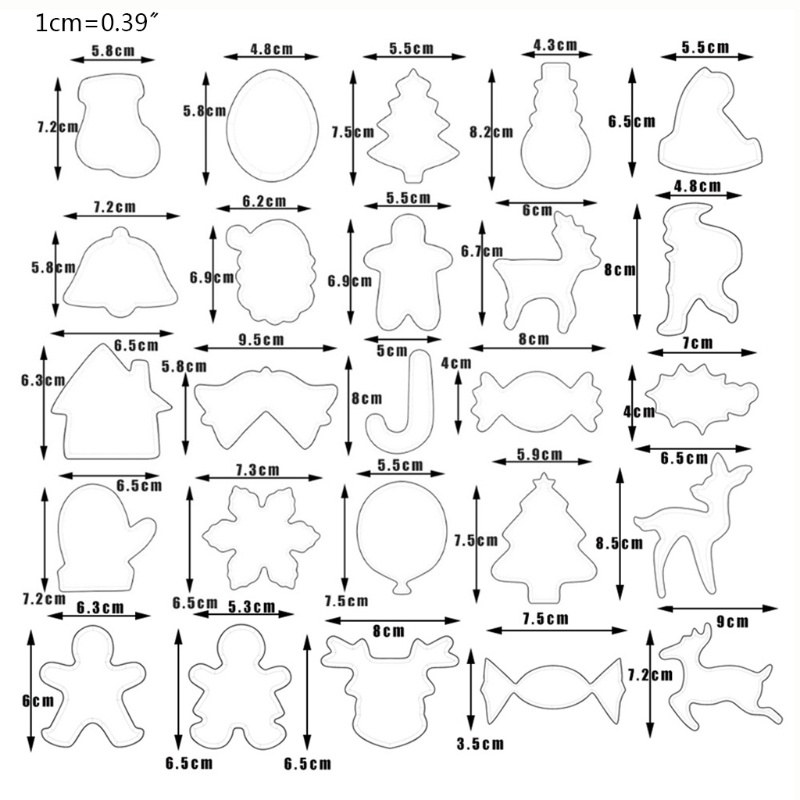 25 Pcs Stempel Pemotong Kue Biskuit Model Timbul Dapat Ditekan Untuk Natal