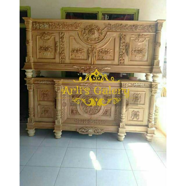 Bufet tv ukir jepara mentahan murah kayu jati furniture jepara