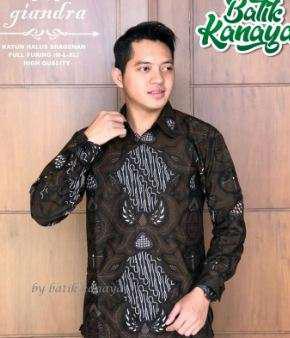 Giandra Kemeja Batik Pria Atasan Batik Baju Batik Pria Lengan Panjang Batik Modern Ori By Gba