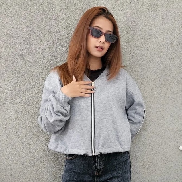 Pro.Coll - Milki Crop - Jaket Oversize Crop Wanita Kekinian