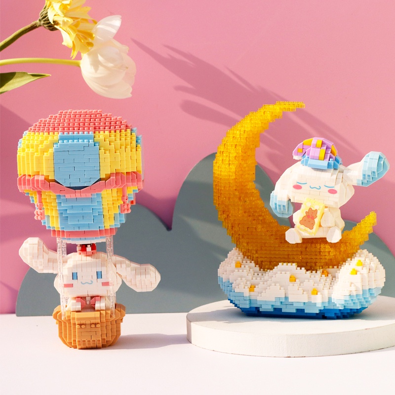 Mainan Balok Cinnamoroll Edukasi Karakter Kartun Mainan Anak DIY 3D Puzzle Brick Mini Nano Block